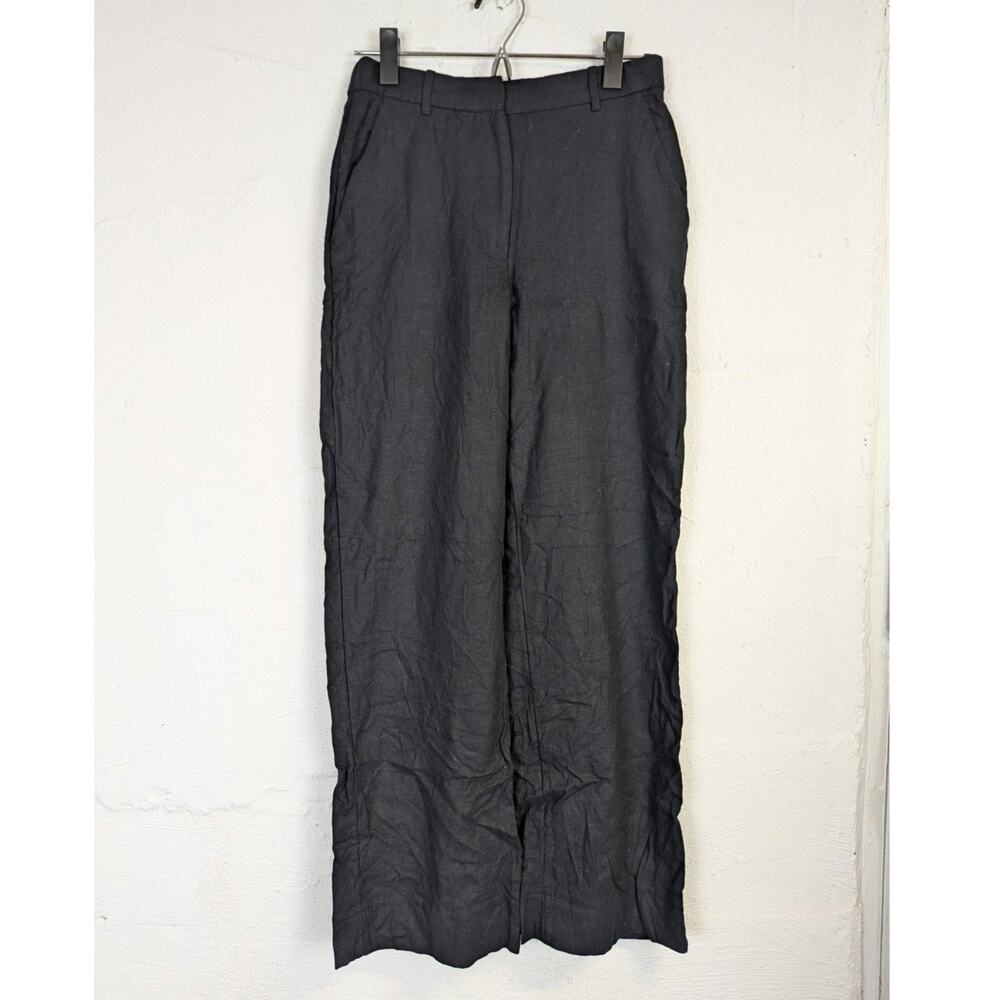 Abercrombie & Fitch Linen Blend Pants Black Lightweight Classic Office Preppy 25